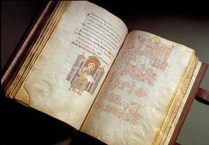 Evanjelik. Farfa manastırından kodeks. (Ms. E 16 folii 149v. 150r.) Roma, Biblioteca Vallicelliana by School Italian