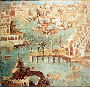 Napoli yakınlarındaki Pozzuoli Limanı (Pozzuoli). Museo Nazionale de Naples by School Italian