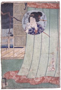 Bando Mitsugoro Ohatsu olarak, Manoya'nın Karısı (renkli gravür) by School Japanese