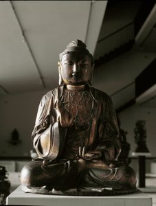 Lalitasana pozisyonunda oturan Buda - heykel, Kamakura dönemi (1185-1333) by Japanese School