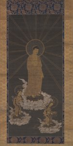 Amida veya Raigo'nun İnişi, Muromachi Dönemi c.1333-1568 (kumaş üzerine mürekkep) by School Japanese