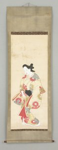 Çiçekli Elbiseli Kadın Figürü by Japanese School