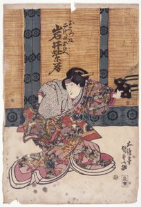 Kadın Rolünde Iwai Shijaku (renkli gravür) by School Japanese