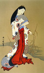 Genroku Döneminin Japon Kızı (renkli taş) by School Japanese