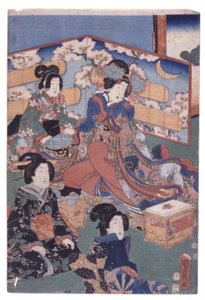 Lüks İç Sahne (Gezi) (renkli gravür) by School Japanese