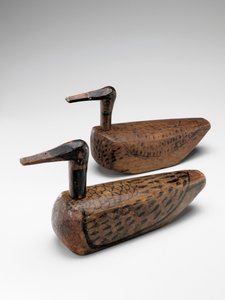 Bir çift düğün ördeği (kirogi), Joseon Hanedanlığı, c.1900 (boyalı ahşap)