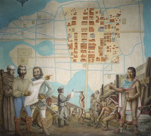 Bir inşaatta duran üç adam, Mexico City, Meksika