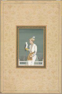 Bir Prensin Atmaca ile Portresi by School Mughal