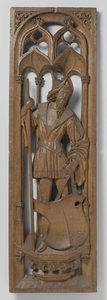 Bir organ vakasından alınan panel, c. 1510-20 (çok renklilik izleri olan meşe) by School Netherlandish