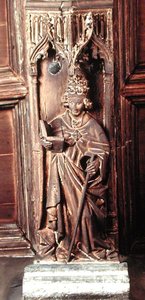 Aziz Gregory, Kilisenin Dört Latin Babasından biri (ahşap) by School Netherlandish