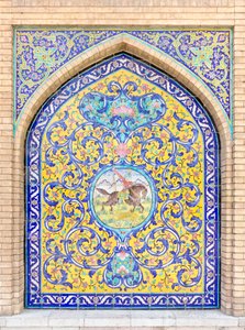 Gülistan sarayında kiremit işçiliği, Tahran, İran (fotoğraf)