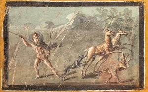 Avlanırken seviyor, Herculaneum by School Roman