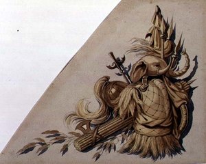 Neo-Klasik Silah Kupaları: Hindistan, c.1825 (kağıt üzerine suluboya) by School Russian