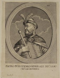 Petro Dorofeyevych Doroshenko, Sağ Banka Ukrayna Hetman (gravür) by School Russian