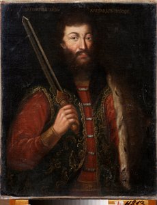 Alexander Nevsky, Novgorod Prensi, Vladimir Büyük Dükü (1220-1263) portresi. Bir Rus ustanın tuval üzerine yağlı boya tablosu, 1724 sonrası. 18. yüzyıl Rus sanatı. Bölgesel Sanat Galerisi, Chelyabinsk (Rusya). by School Russian
