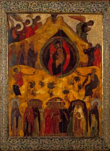 1560 Bakire Rus İkonu Meclisi. Rusya, Monastere Solonsky by School Russian