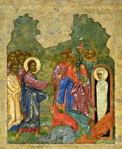 Lazarus'un Yükselişi, Novgorod Okulu by School Russian