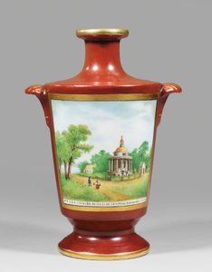 Zaporozhian bir kazağı tasvir eden vazo, 1825 dolayları (porselen) by School Russian