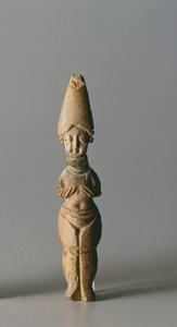 Susa, İran, MS 4-6. yüzyıla ait uzun şapkalı heykelcik (kemik)