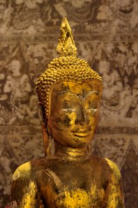 Ayutthaya tarzı Buda resmi (yaldızlı bronz)