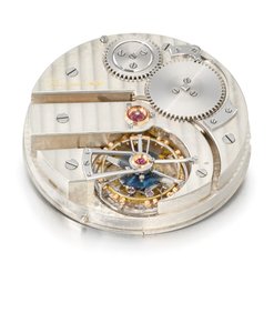 Openface anahtarsız bir dakikalık tourbillon saat, Breguet no. 986 (cam ve metal) (ayrıca bkz. 1127360) by Swiss School