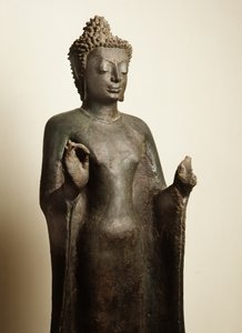 tavatsima cennetinden inen Buddha, Davaravati Dönemi (bronz)