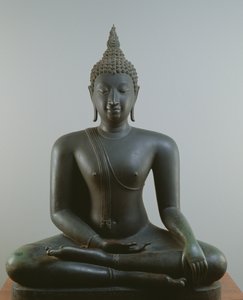 Meditasyonda oturan Buda, Sukhothai stili (bronz)
