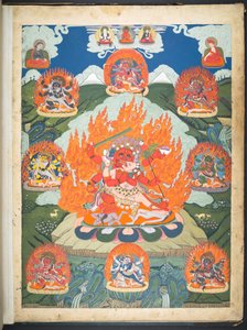 Ekle. Veya. 3047  Tibetli bir sanatçının Tibet tanrılarını tasvir eden 12 çiziminden biri, muhtemelen Lhasa
