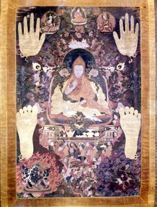 Blo Bzang Rgya ktso, beşinci Dalai Lama, tarihin en ünlü ve en önemli kişisi. Tibet Thai-ka, Guimet Müzesi, Paris by School Tibetan