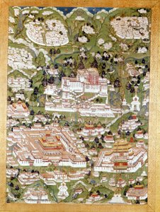 Lhasa şehrinin temsili, Tibet Thai-Ka, Guimet Müzesi, Paris by School Tibetan