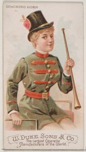 Duke marka sigaralar için Musical Instruments N82 serisinden Koçluk Kornası, 1888., 1888. by Schumacher and Ettlinger
