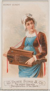 Hurdy Gurdy, Duke marka sigaralar için Musical Instruments N82 serisinden, 1888., 1888. by Schumacher and Ettlinger