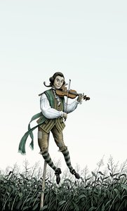 Barok Keman Korkuluk, 2006 (karalama tahtası, dijital olarak renklendirilmiş) by Scott McKowen