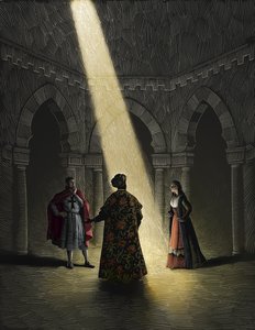 Nathan the Wise, 2008 (karalama tahtası, dijital olarak renklendirilmiş) by Scott McKowen