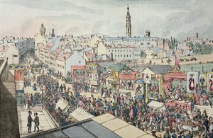 Glasgow Gözetleme Camından Glasgow Fuarı çizimi, 1825 by Scottish School