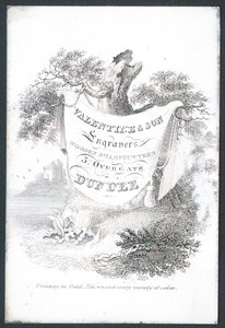Valentine & Son, oymacılar ve ahşap damga kesiciler, ticaret kartı by Scottish School