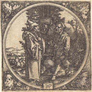 Beyefendi ve İki Hizmetkar veya Solon ve İki Köylü by Sebald Beham