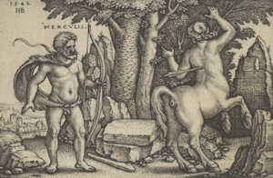Herkül'ün Emekleri, 1542'den Herkül Nessus'u Öldürüyor. by Sebald Beham