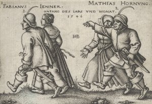 Ocak ve Şubat, Köylü Bayramı veya On İki Ay, 1546. by Sebald Beham