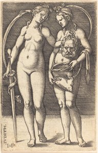 Judith ve Hizmetçisi Ayakta by Sebald Beham