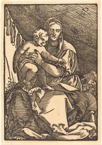 Bir Gölgelik Altında Madonna ve Çocuk by Sebald Beham