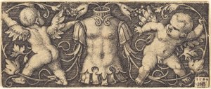 Zırhlı ve İki Cinli Süsleme by Sebald Beham