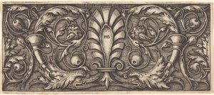 İki Grotesk Yunusla Süsleme by Sebald Beham