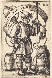 Köylü Pazarda [solda] by Sebald Beham