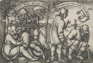 Çitin Arkasındaki Köylüler, Köylü Bayramından veya On İki Aydan, 1546-47. by Sebald Beham
