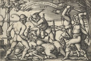 Köylülerin Kavgası, Köylülerin Ziyafeti veya On İki Ay, 1547. by Sebald Beham