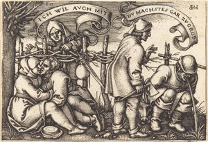 Çitin Arkasındaki Köylüler by Sebald Beham