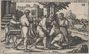 Müsrif Oğul'un Dönüşü, Savurgan Oğul Tarihi'nden, yakl. 1540., by Sebald Beham