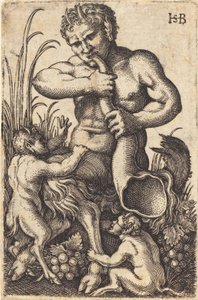 Korna üfleyen satir by Sebald Beham
