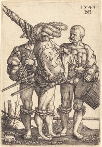 Standart Taşıyıcı, Davulcu ve Piper by Sebald Beham